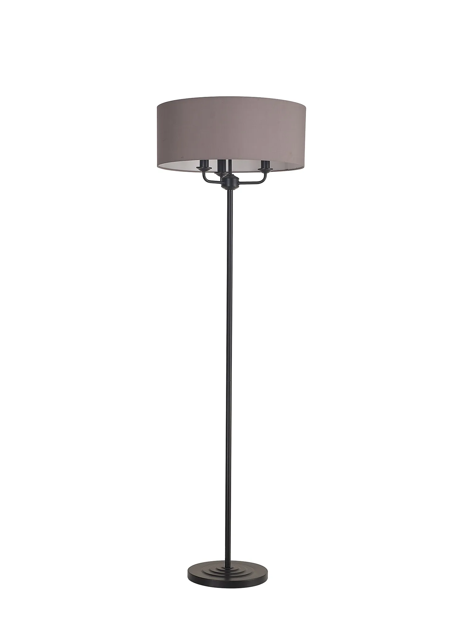 Banyan 45cm 3 Light Floor Lamp Matt Black; Grey DK1066  Deco Banyan MB GR